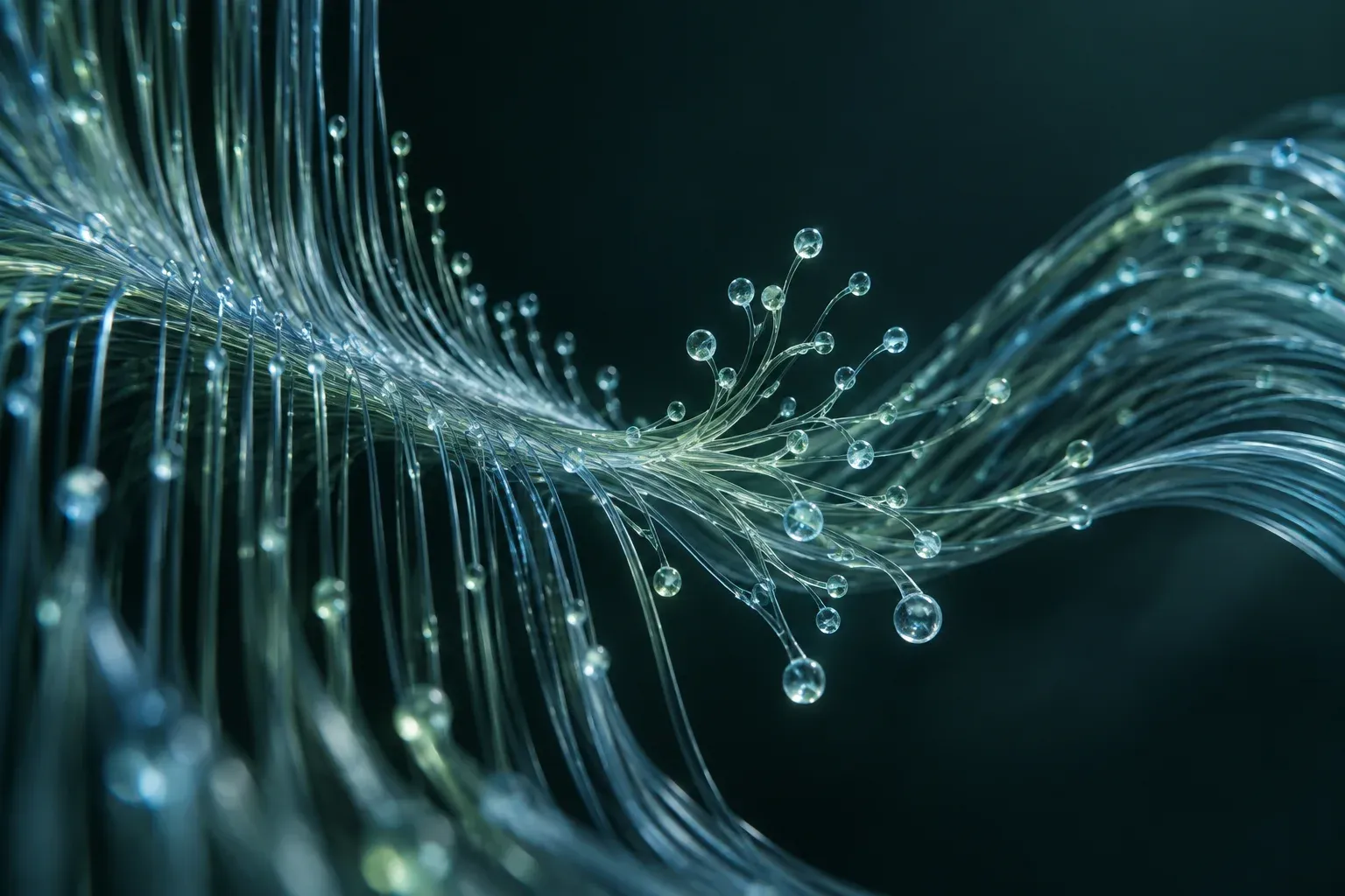 Abstract flowing strands of data