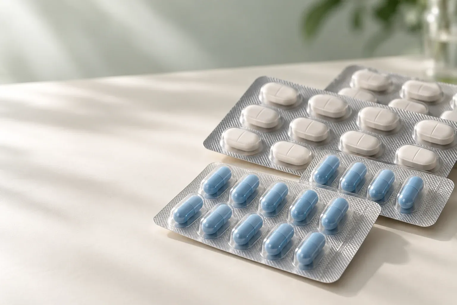 Sealed blister packs of tablets and capsules